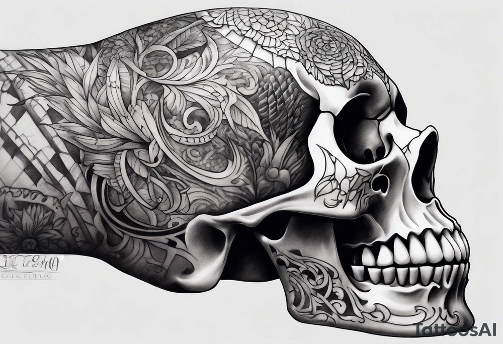 skeleton sleeve tattoo idea