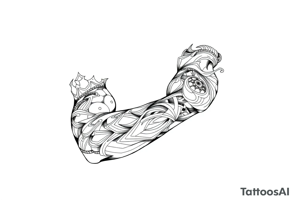 bold line ornamentaali tattoo idea