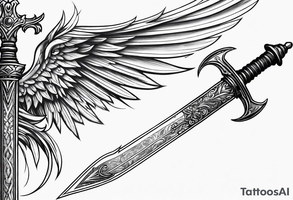 Sword with wings tattoo idea