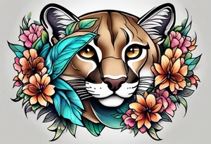 Mountain lion butterfly tattoo idea