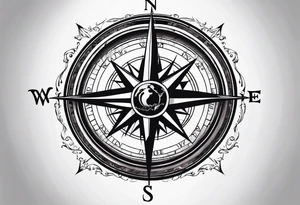 compass with globe tattoo idea