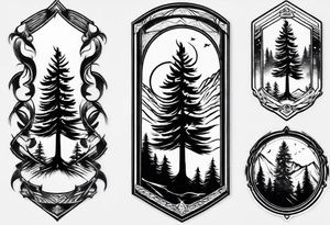 pine tree arm band tattoo idea
