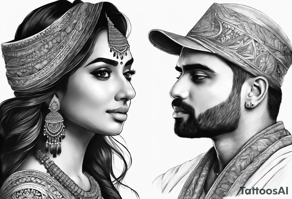 The names Navi and Ranj combined tattoo idea