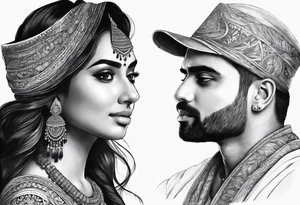 The names Navi and Ranj combined tattoo idea