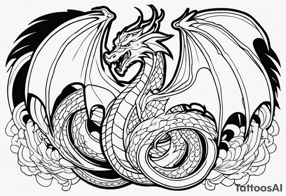 roaring dragons tattoo idea