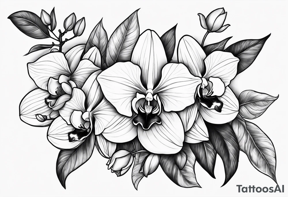 Orquídea e Bougainvillea delicadas tattoo idea