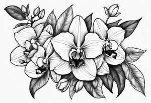 Orquídea e Bougainvillea delicadas tattoo idea