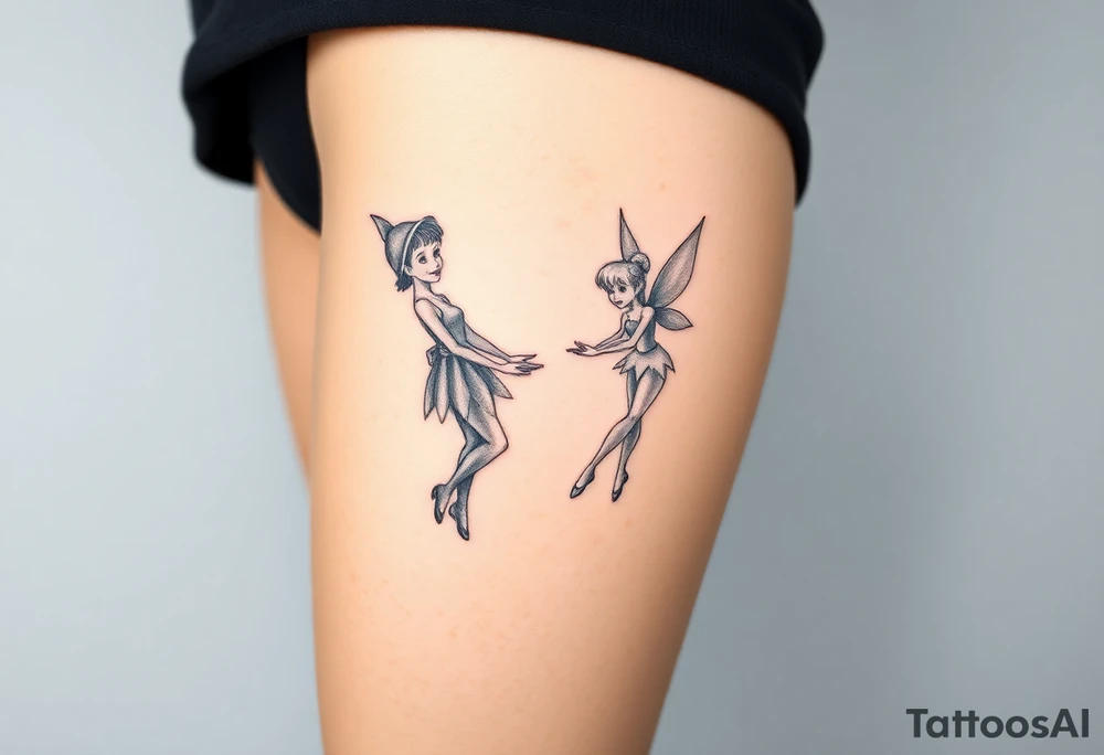 Peter pan, Wendy, Tinker Bell and Winter Tinker bell tattoo idea