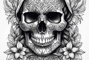 Women skull tattoo idea
