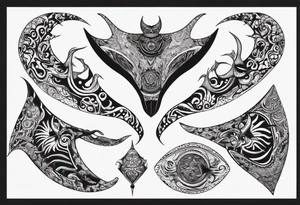 Manta ray in thai tattoo idea