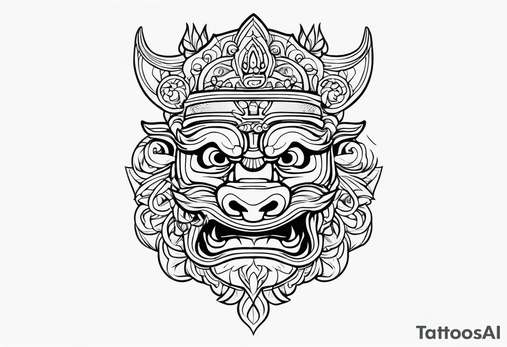 Balanise Barong side view tattoo idea