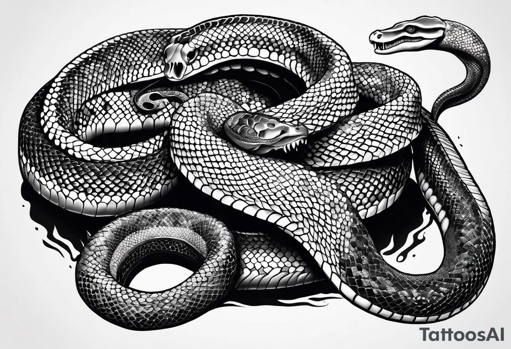 Anaconda with skull head tattoo idea