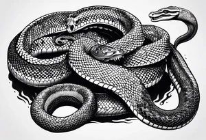 Anaconda with skull head tattoo idea