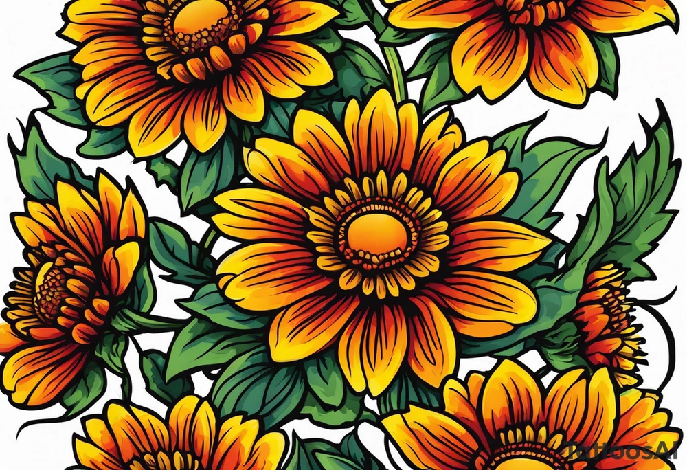 Indian blanket flower tattoo idea