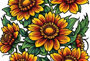 Indian blanket flower tattoo idea