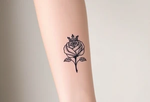 A rose with a kings crown ontop tattoo idea