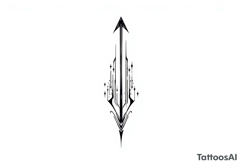 one  arrow  that look down tattoo idea