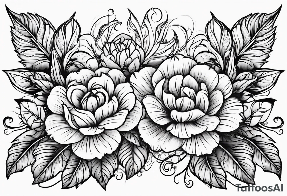 ornaments of flowers tattoo idea