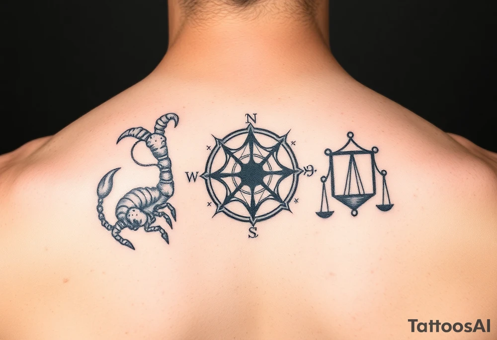 Taurus, cancer, 2 scorpio, capricorn, and libra star constellation tattoo for arm tattoo idea