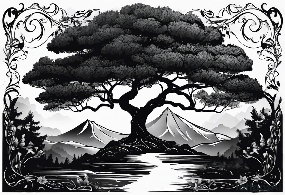 Bäume silhouette tattoo idea