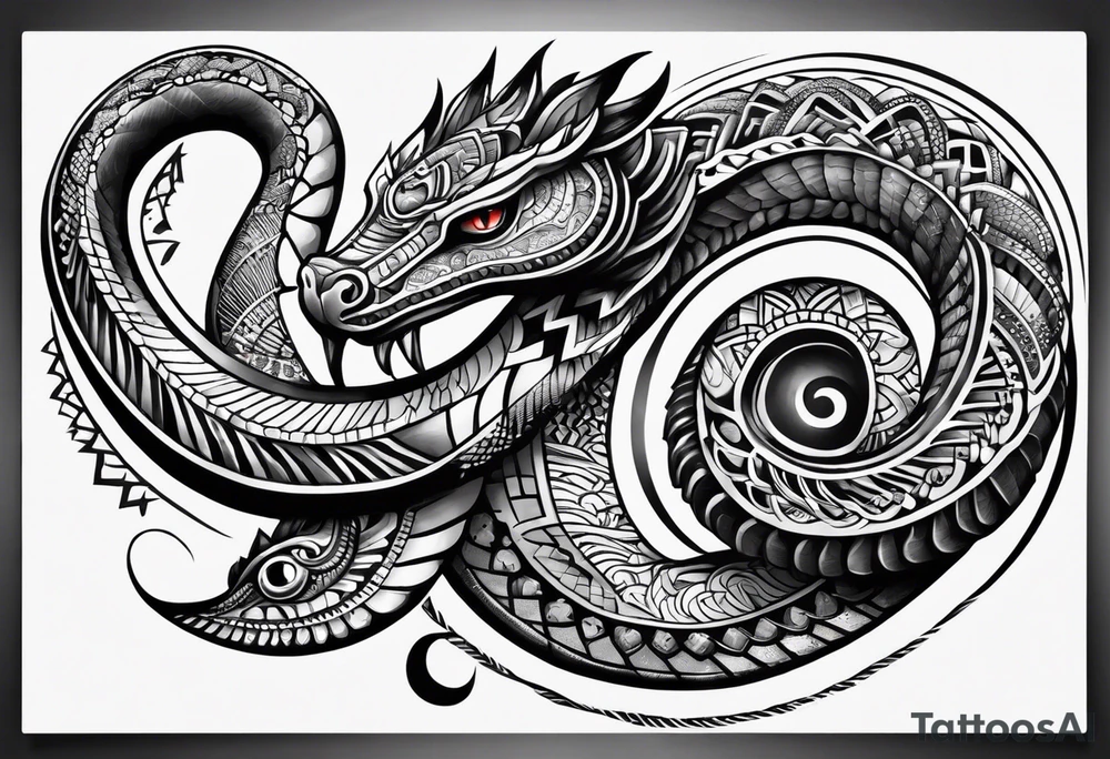 Aztec snake tattoo idea