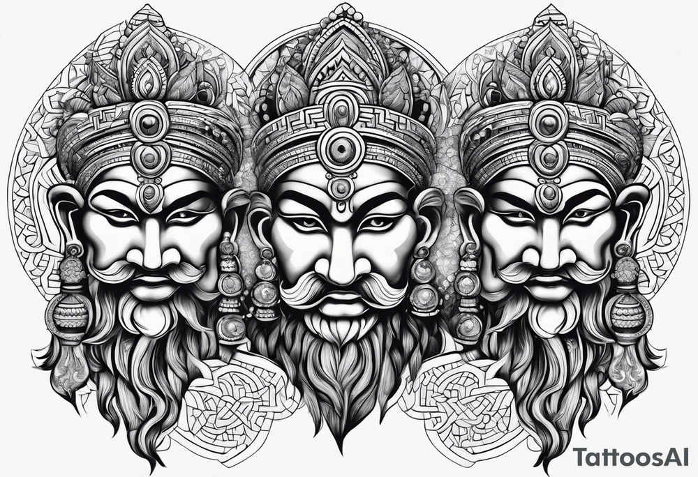 Brahma with three heads tattoo idea