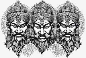 Brahma with three heads tattoo idea