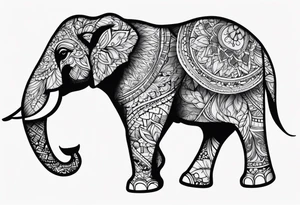 elephant with trunk up tattoo idea