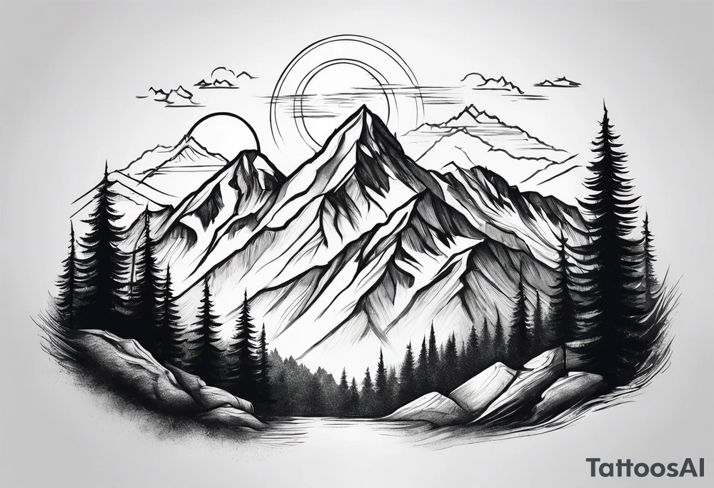 Mountains, concept tattoo idea