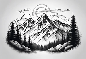 Mountains, concept tattoo idea