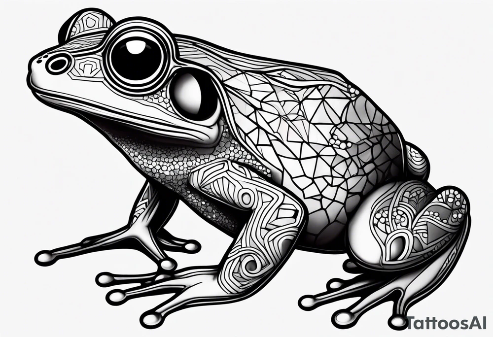 a psychedelic frog tattoo idea