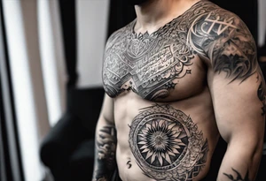 I want a chest tattoo with this writing in arabic, رحيم وكريم tattoo idea