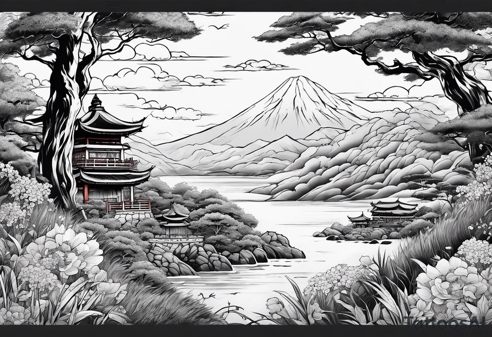 Ghibli sleeve tattoo idea