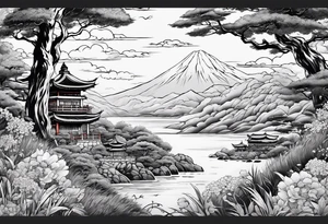 Ghibli sleeve tattoo idea