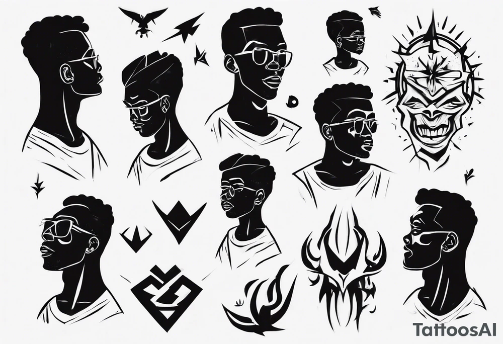 Black son who looks up to his dad tattoo idea