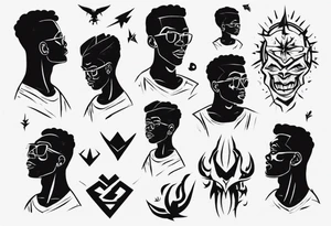 Black son who looks up to his dad tattoo idea