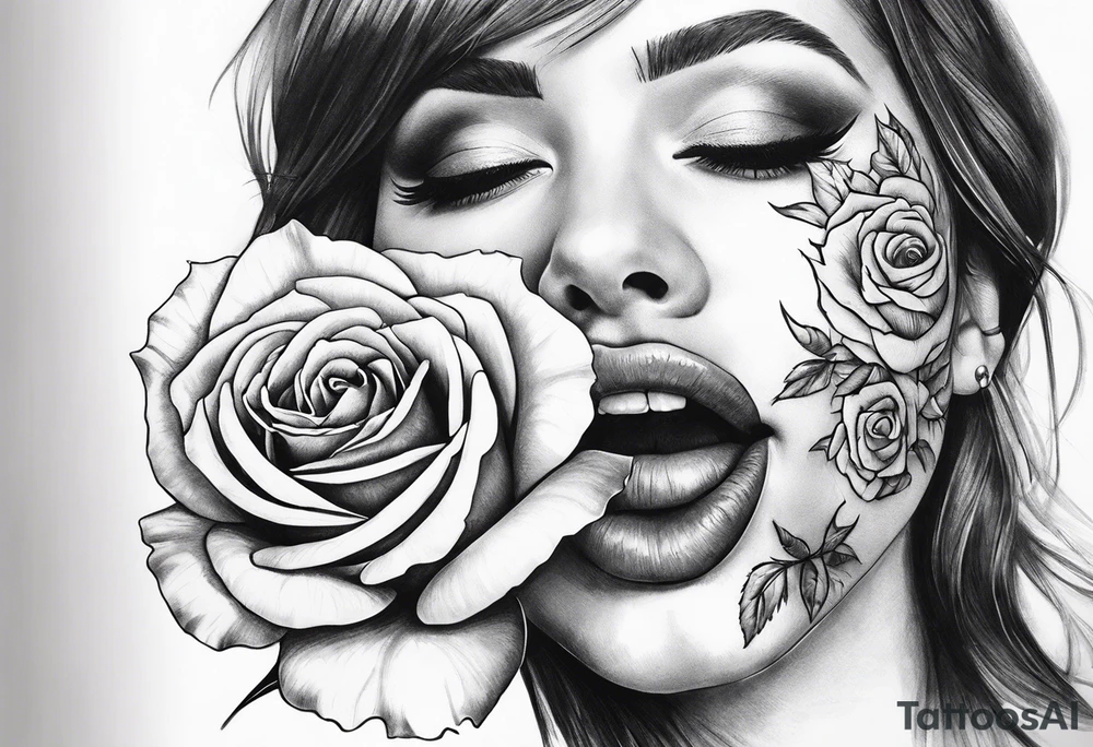 Bondage rose in mouth for hand tattoo tattoo idea