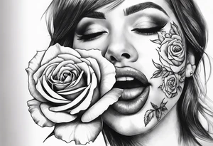 Bondage rose in mouth for hand tattoo tattoo idea