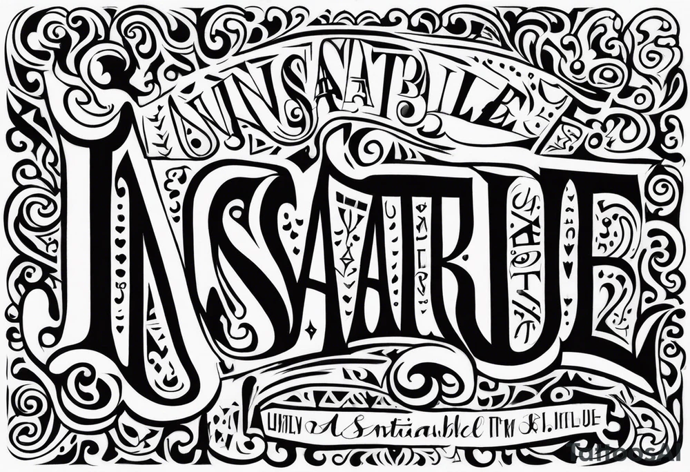 insatiable slut tattoo idea