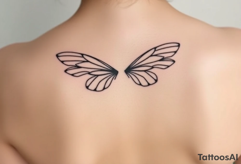 ethereal fairy wings small tattoo idea