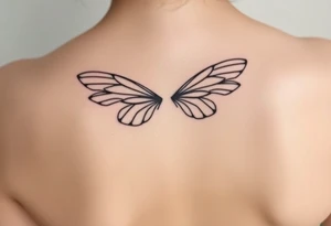 ethereal fairy wings small tattoo idea