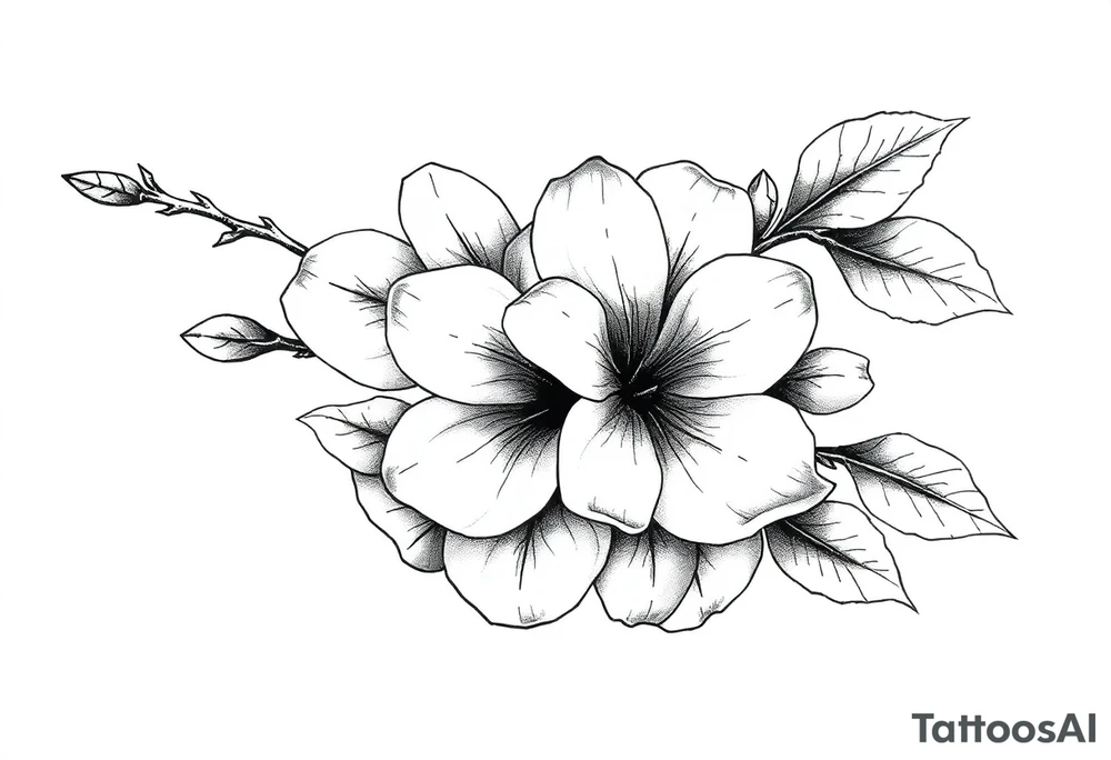 Cherry blossom with round petals tattoo idea