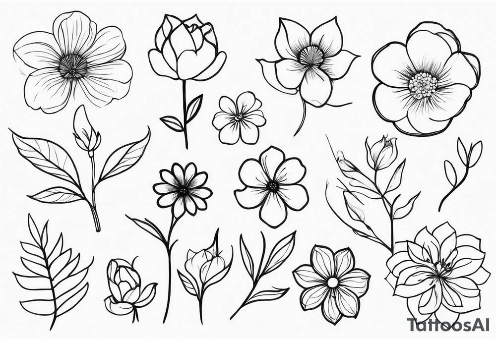 Delicate flowers that symbolise strength, growth and healing. Going to boarder an existing tattoo. tattoo idea