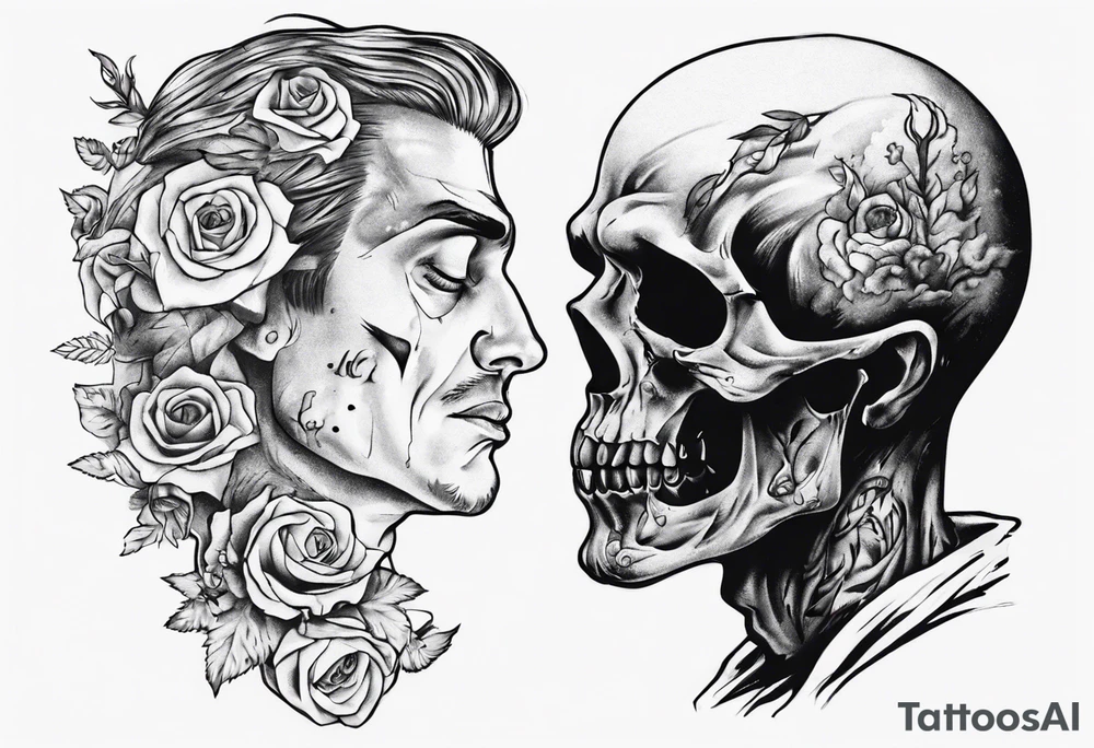 Man mourning the death of his former self. tattoo idea