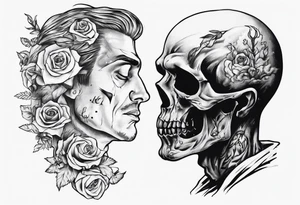 Man mourning the death of his former self. tattoo idea