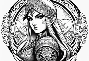 Legend of Zelda arm sleeve tattoo idea