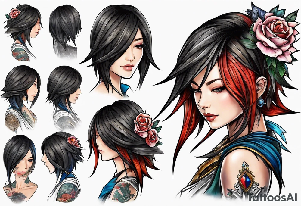FF9 Dagger cutting off her hair tattoo idea