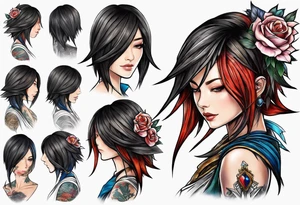 FF9 Dagger cutting off her hair tattoo idea