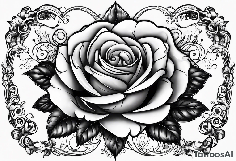 Name Anika Rose in vintage typography lettering tattoo idea
