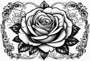Name Anika Rose in vintage typography lettering tattoo idea